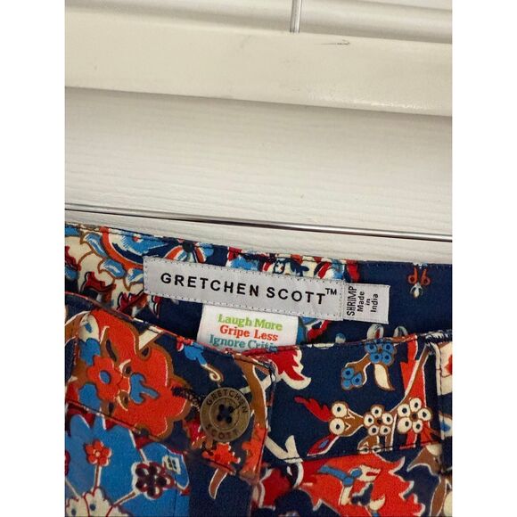 Gretchen Scott GripeLess Cotton Spandex Jeans Floral Magic Carpet Flat Front XXS - Picture 2 of 4